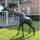 Exceptional quality life-size bronze model of a Giraffe.