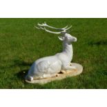 Cast iron seated Stag