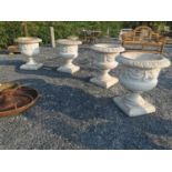 Exceptional quality set of four carved marble urns