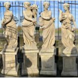Set of four composite stone models of The Four Seasons