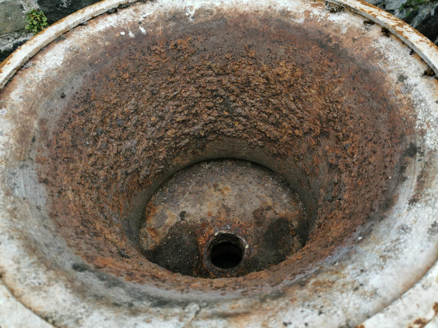 Pair of 19th C. cast iron urns. - Image 4 of 4