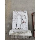 19th C. hand carved marble Religious statue.