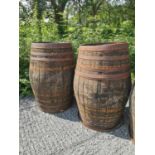 Two oak barrels