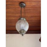 19th. C. brass ceiling light