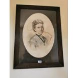 Pair of late 19th C. framed pencil portrait.