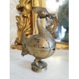 Oriental brass incense burner