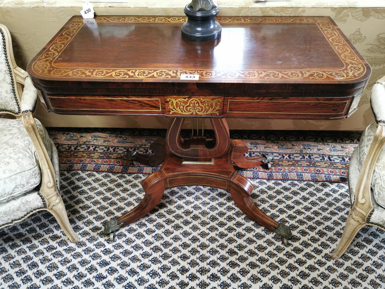 Exceptional quality Georgian rosewood turn over leaf card table