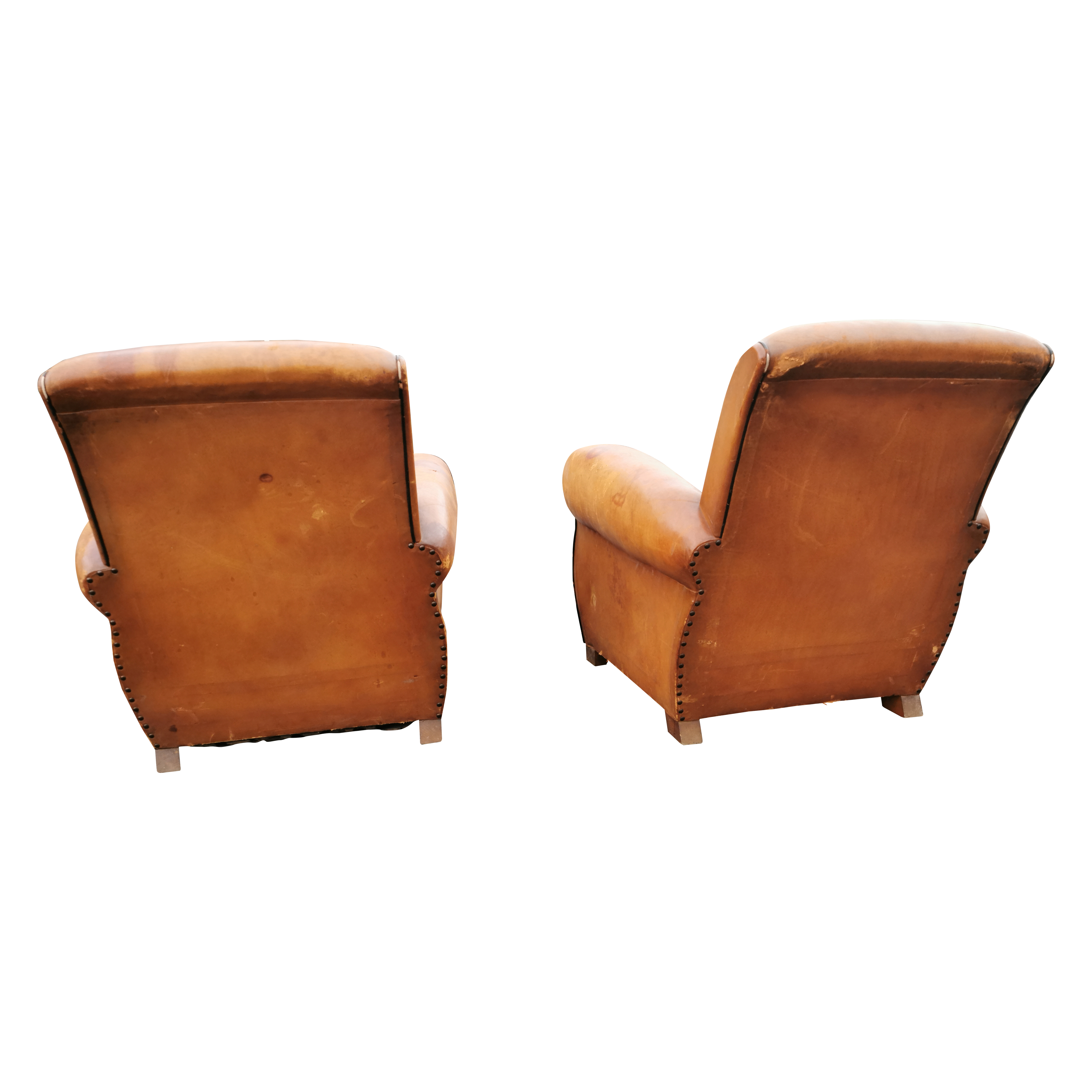 Pair of good quality 1930's leather upholstered club chairs - Image 3 of 4