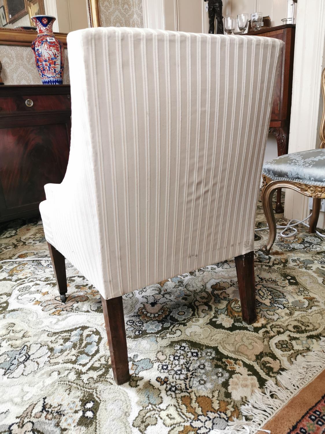 Edwardian upholstered walnut armchair - Image 2 of 3