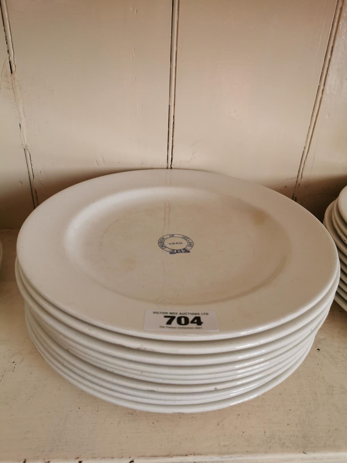 Set of ten 2nd Period Belleek dinner plates