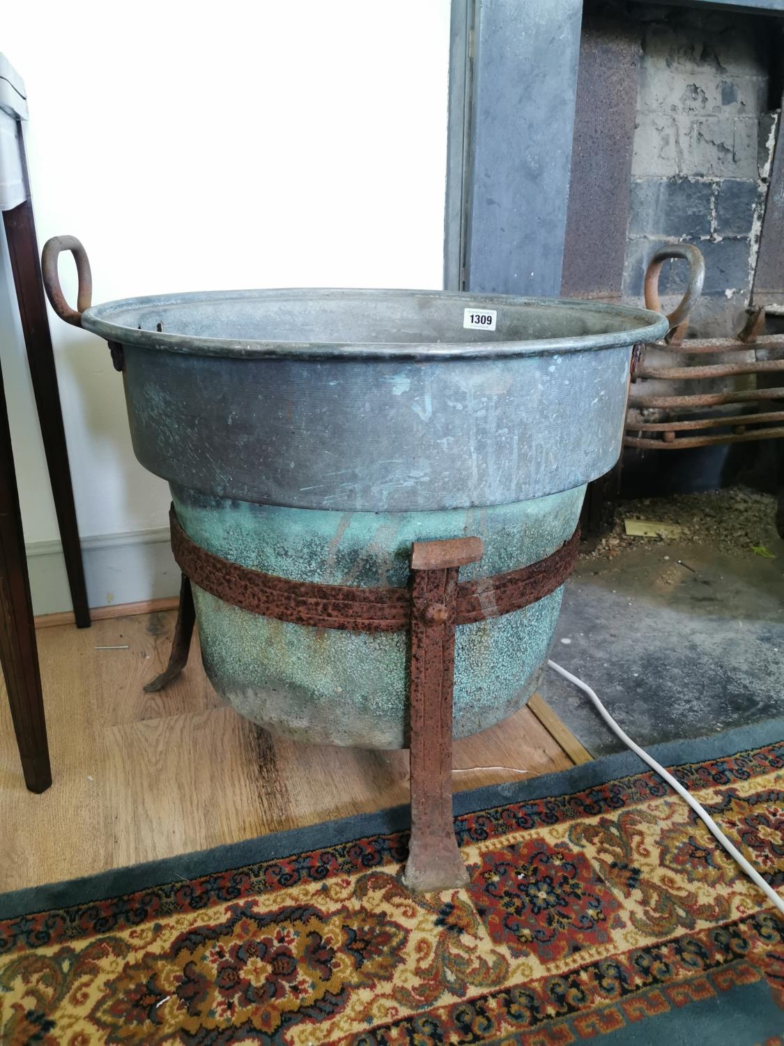 Early 20th C. copper log bucket.