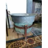 Early 20th C. copper log bucket.