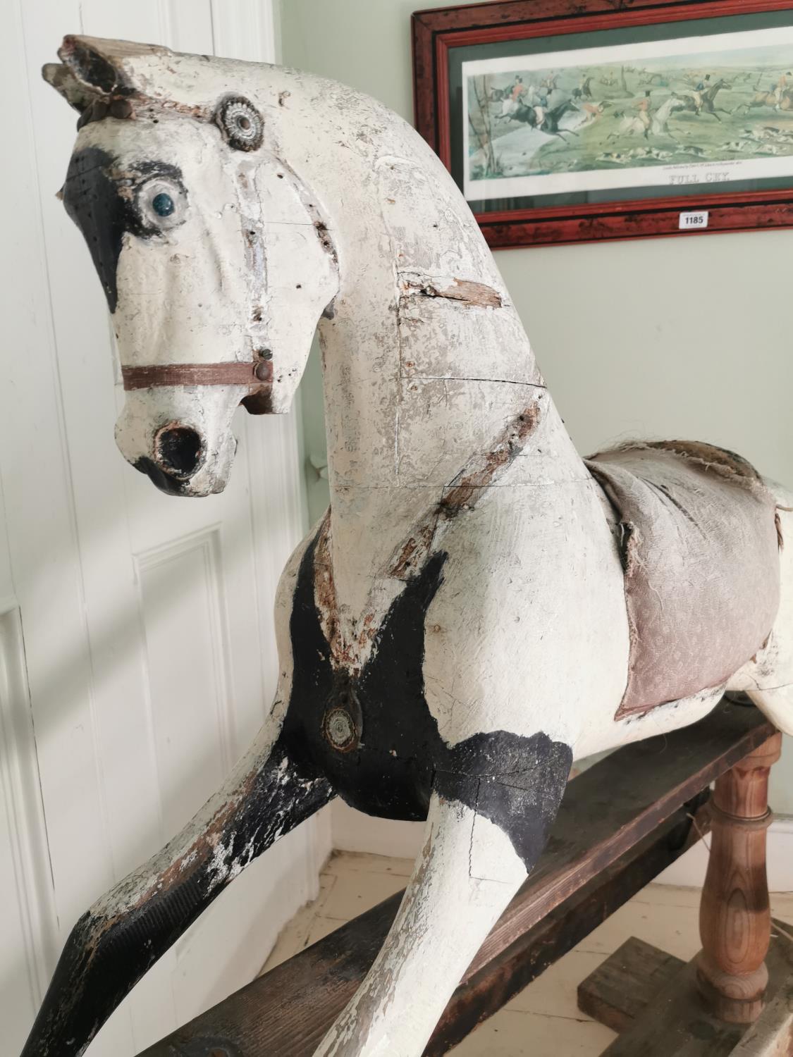 Early 20th C. hand painted rocking horse. - Bild 2 aus 3