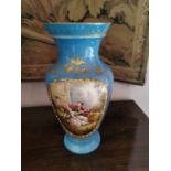 19th C. hand painted ceramic vase.