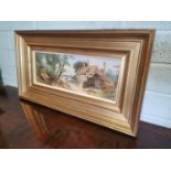 19th C. watercolour Cottage scene mounted.