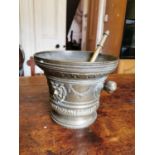 19th. C. brass pestle and mortar