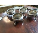 Set of four English silver salts