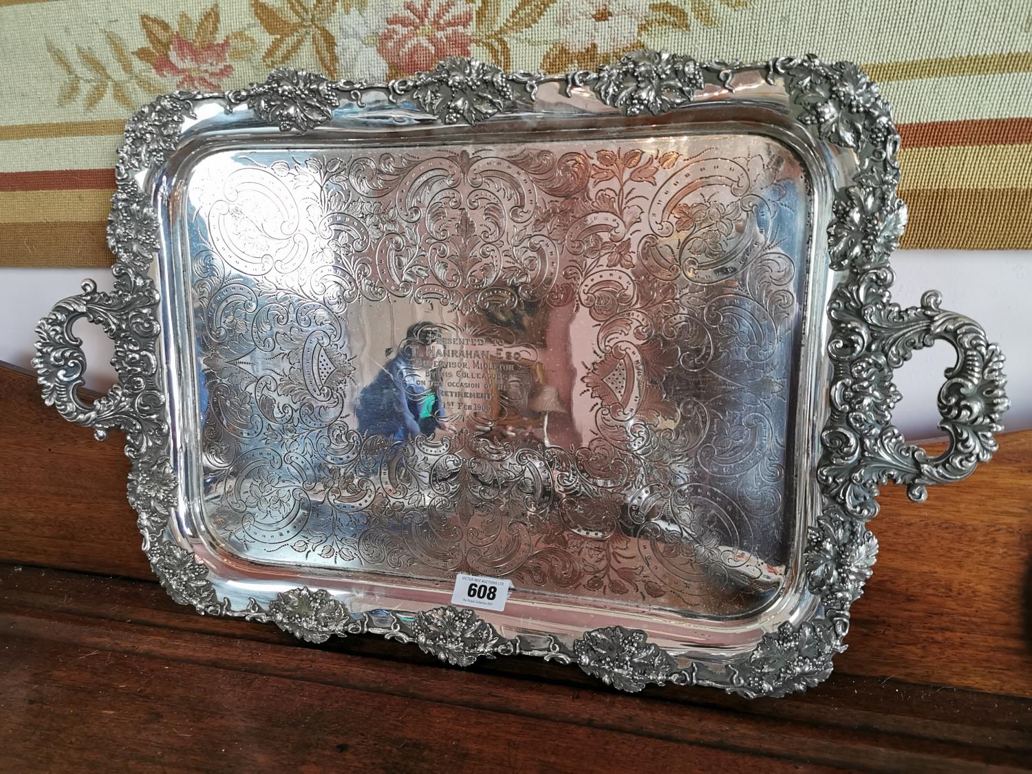 Early 20th C. silverplate serving tray.