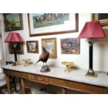 Pair of table lamps with corinthian columns