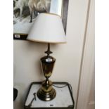 Pair of brass table lamps.