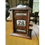 1920's oak perpetual calendar