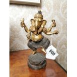 Gilded bronze model of Hindu God Ganesh