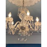 Waterford crystal five branch cut glass chandelier