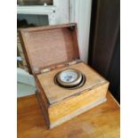 19th. C. ship's compass in an oak box