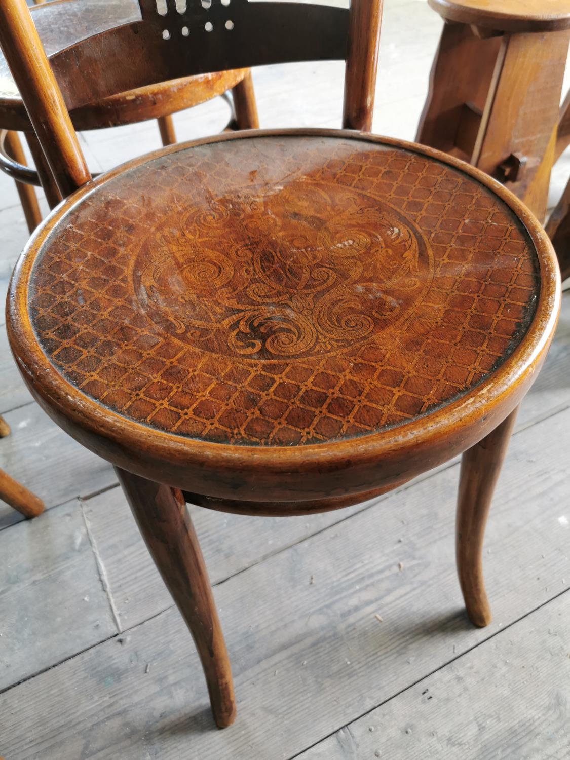 Set of six early 20th C. bentwood chairs. - Image 2 of 3