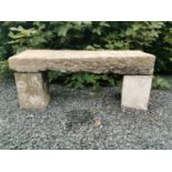 19th C. sandstone garden bench.