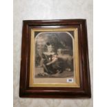 Pair of early 19th. C. black and white prints Children and Dogs