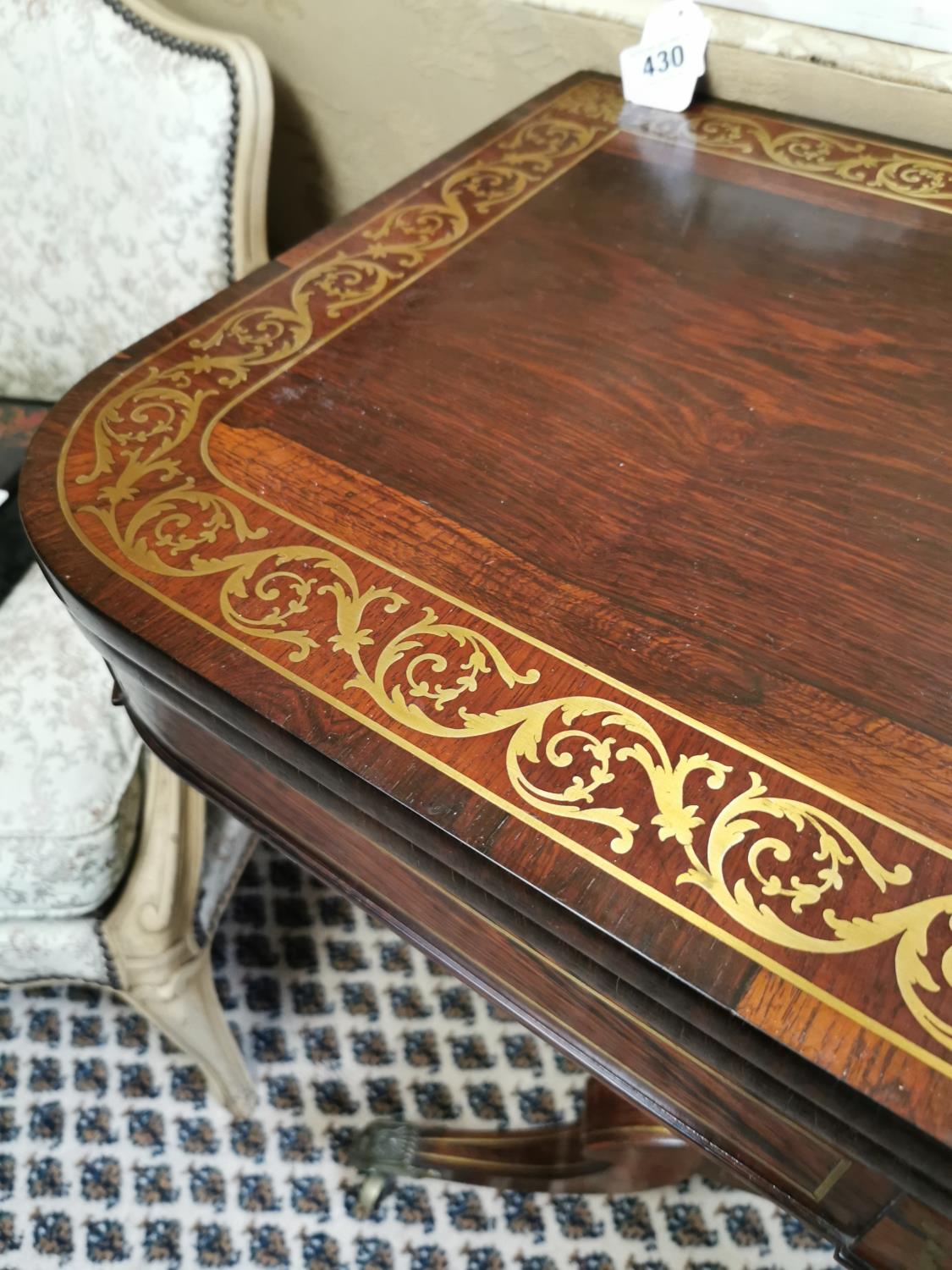 Exceptional quality Georgian rosewood turn over leaf card table - Image 2 of 4