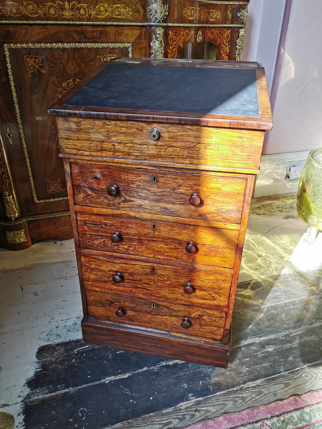 19th C. rosewood Davenport.