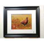 R Keefer The Cock Pheasant Watercolour