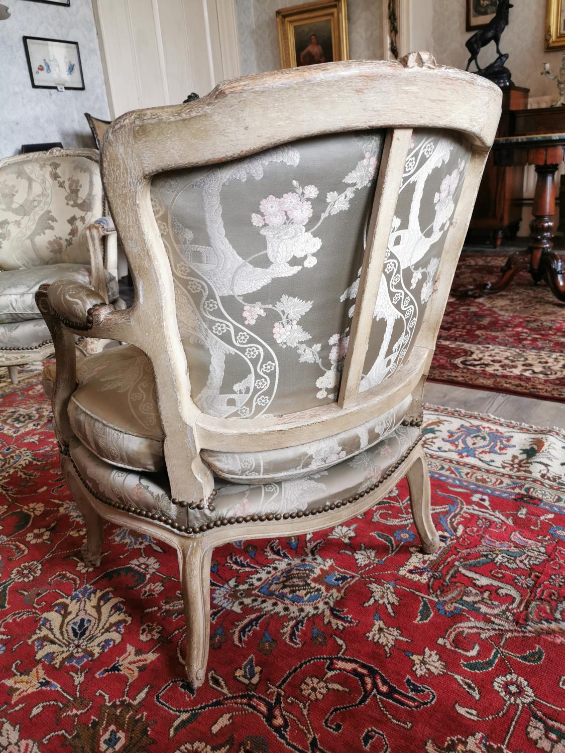 Set of four 19th. C. upholstered open armchairs - Image 4 of 11