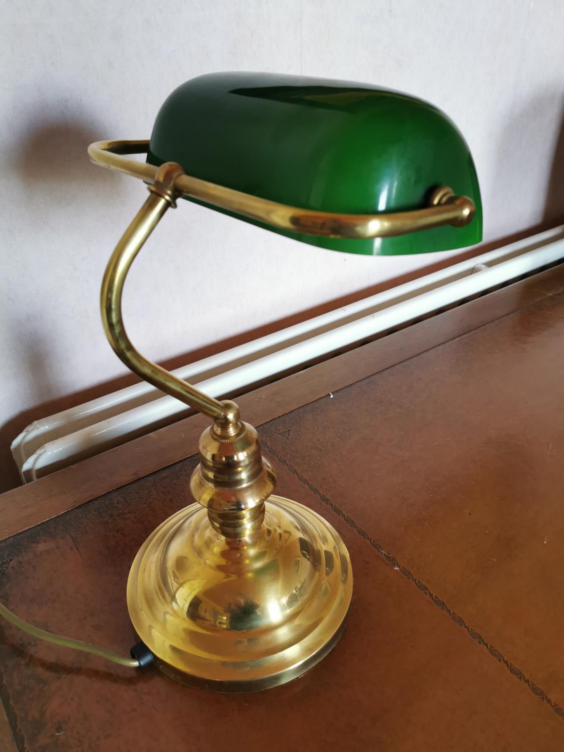 Brass bankers' lamp. - Image 2 of 2