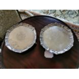 Pair of English silver dishes