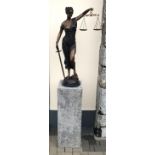 Bronze model of Blind Justice
