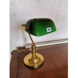 Brass bankers' lamp.