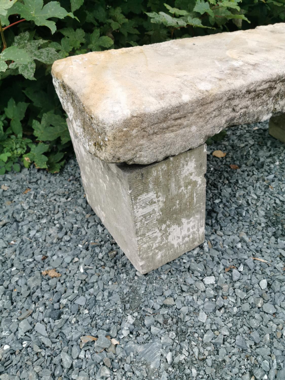 19th C. sandstone garden bench. - Image 2 of 2