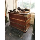 19th. C. oak brass bound log box