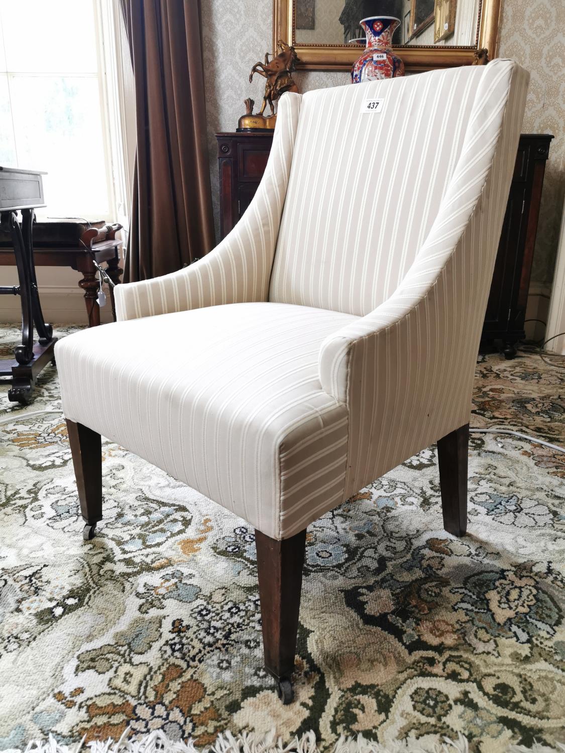 Edwardian upholstered walnut armchair - Image 3 of 3