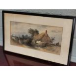 19th C. watercolour Cottage scene.