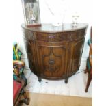 Mahogany demi - lune side cabinet