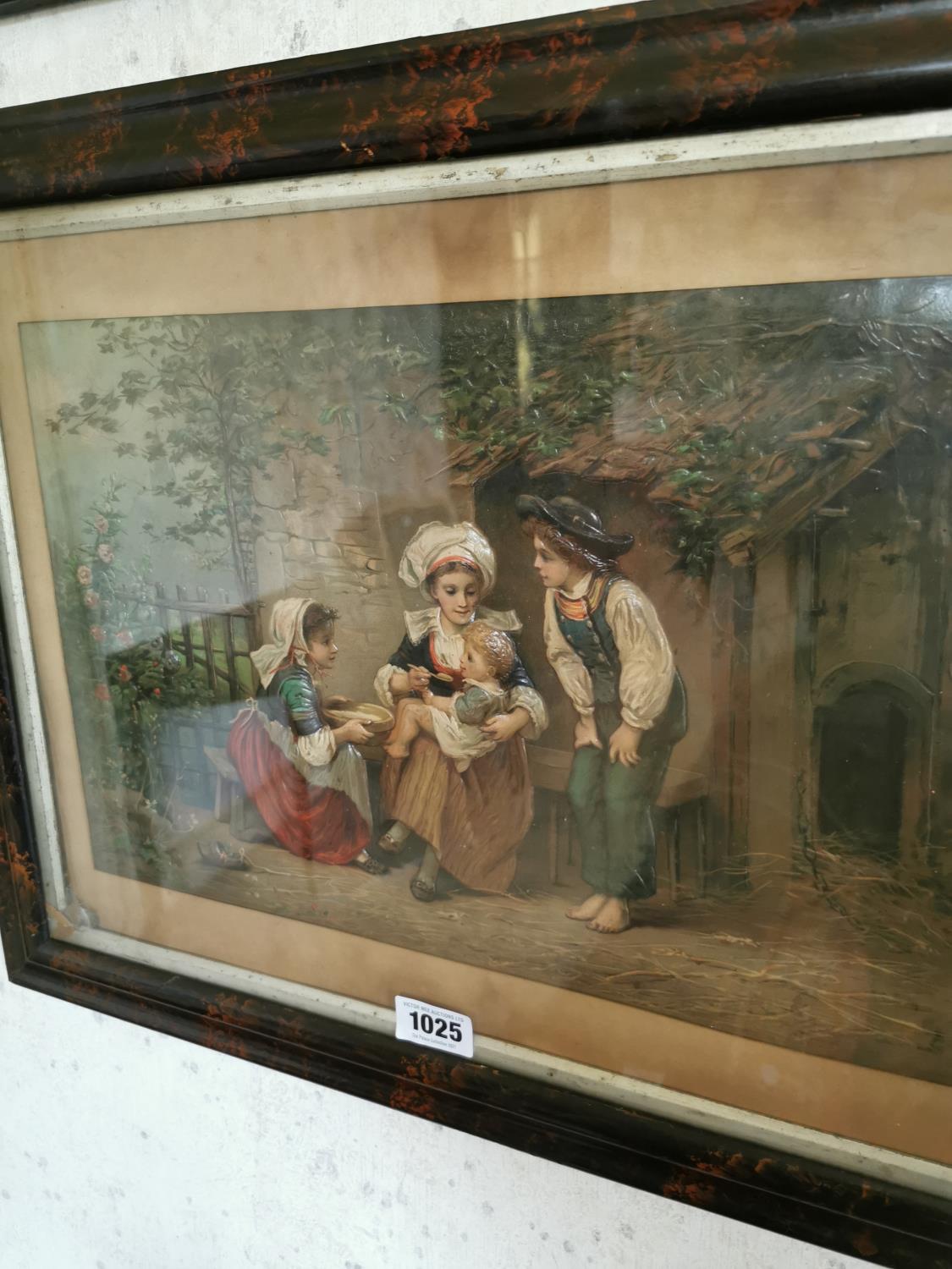 Pair of early 19th C. framed coloured prints. - Image 2 of 3