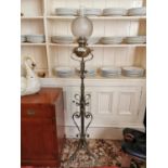 19th. C. brass standard lamp