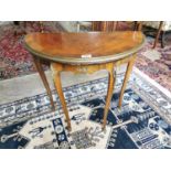 19th. C. inlaid rosewood turn over leaf card table