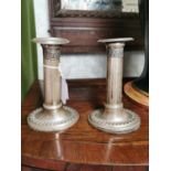 Pair of English silver candlesticks