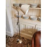 Chrome standard lamp with cloth shade