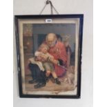 Early 20th C. framed coloured print.